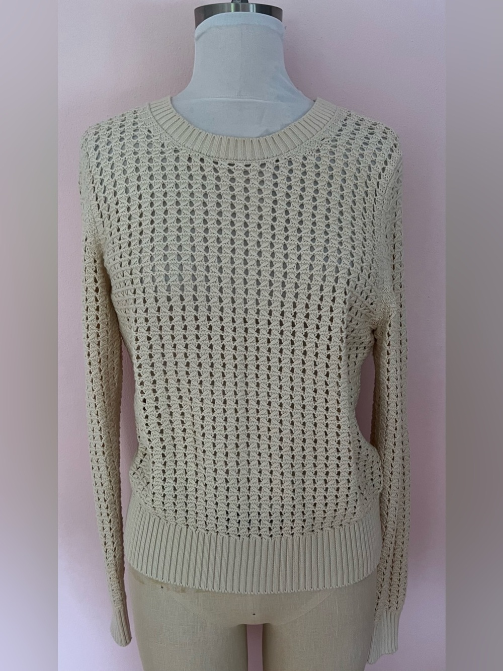 Gap Women's Cream Open-Knit Sweater